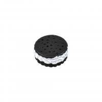 Mobile Phone DIY Decoration, Resin, Biscuit, black, 14x14mm, Approx 100PCs/Bag, Sold By Bag