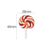 Mobile Phone DIY Decoration, Polymer Clay, Lollipop, epoxy gel, gradient color & frosted, more colors for choice, 28x44mm, Approx 100PCs/Bag, Sold By Bag