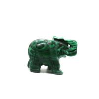 Malachite Decoration, Elephant, Carved, Unisex, green, 35.56x17.78x27.94mm, Sold By PC