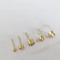 Медно-золото Серьга Стад компонентов, 14K позолоченный, DIY & разные стили для выбора, Золотой, не содержит никель, свинец, 2-4mm, продается Пара