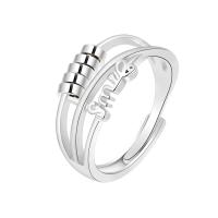 Brass Finger Ring, silver color plated, for woman, silver color, nickel, lead & cadmium free, 7mm, Sold By PC