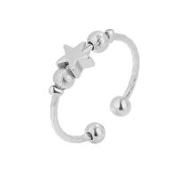 Brass Cuff Finger Ring Star plated for woman nickel lead & cadmium free 6.50mm Sold By PC