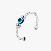 Evil Eye Jewelry Finger Ring, Brass, silver color plated, different styles for choice & for woman & epoxy gel, silver color, nickel, lead & cadmium free, 1.50mm, Sold By PC