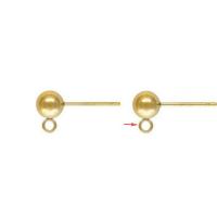 Gold Filled Earring Stud Component, Round, 14K gold-filled, DIY & different styles for choice, golden, nickel, lead & cadmium free, 2-4mm, Sold By Pair