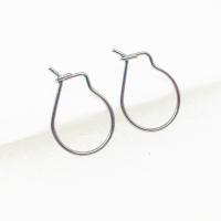 Stainless Steel Hoop Earring, 316 Stainless Steel, Calabash, machine polished, fashion jewelry & DIY & Unisex, original color, 16x13x0.80mm, Sold By PC