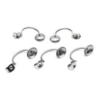 Stainless Steel Earring Stud Component, 304 Stainless Steel, polished, Dual Tip & fashion jewelry & DIY & Unisex & different size for choice, original color, 100PCs/Bag, Sold By Bag