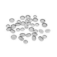 Stainless Steel Cabochon Setting, 304 Stainless Steel, Round, machine polished, fashion jewelry & DIY & Unisex & different size for choice & different styles for choice, original color, 100PCs/Bag, Sold By Bag
