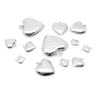 Stainless Steel Heart Pendants, 304 Stainless Steel, machine polished, fashion jewelry & DIY & Unisex & different size for choice, original color, 100PCs/Bag, Sold By Bag