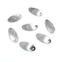 304 Stainless Steel Chain Tab, Flat Round, machine polished, fashion jewelry & DIY & Unisex, original color, 17x8x0.80mm, Hole:Approx 2mm, Sold By PC