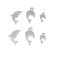 Stainless Steel Animal Pendants, 304 Stainless Steel, Dolphin, machine polished, fashion jewelry & DIY & Unisex & different size for choice, original color, 100PCs/Bag, Sold By Bag