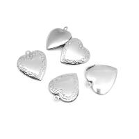 Stainless Steel Floating Locket 304 Stainless Steel Heart machine polished fashion jewelry & DIY & Unisex original color Approx 1.8mm Sold By PC