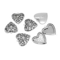 Stainless Steel Floating Locket 304 Stainless Steel Heart machine polished fashion jewelry & polished & DIY & Unisex & hollow original color Approx 2mm Sold By PC