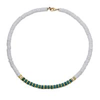 полимерный клей Ожерелье, с цинковый сплав, ювелирные изделия моды & Женский, длина:Приблизительно 17.72 дюймовый, продается PC