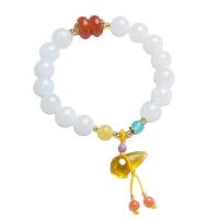 Hetian Jade bracelet, avec cire d'abeille, bijoux de mode & pour femme, 9*9mm,19*10*8mm, Vendu par Environ 7.09 pouce brin