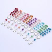 Glass Pearl Pray perler armbånd, med Zinc Alloy, Angel, forgyldt, mode smykker & Unisex & med rhinestone, flere farver til valg, 8mm, Længde Ca. 6.69 inch, Solgt af PC