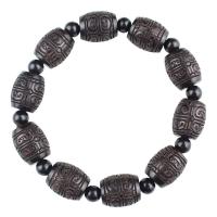 Black Sandalwood Buddhistické korálky náramek, módní šperky & unisex, 12x15mm, Prodáno za Cca 6.69 inch Strand