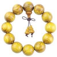 Golden Sandalwood Buddhist Beads Bracelet fashion jewelry & Unisex 20mm Approx Sold By Strand