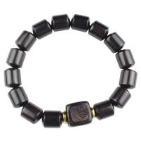 black Sandalwood Bracelet de couples, avec laiton, bijoux de mode & unisexe, 10x12mm, Vendu par Environ 6.89 pouce brin