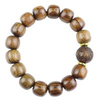 Padouk Noir Bouddhiste bracelet de perles, bijoux de mode & unisexe, 12x13mm, Vendu par Environ 6.5. pouce brin