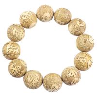 Thuja Sutchuenensis Bouddhiste bracelet de perles, gravé, bijoux de mode & unisexe & styles différents pour le choix, 20mm, Environ 12PC/brin, Vendu par brin