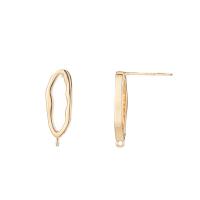 Brass Stud Earring, Donut, gold color plated, fashion jewelry & for woman, golden, nickel, lead & cadmium free, 6.40x18.60mm, Sold By Pair