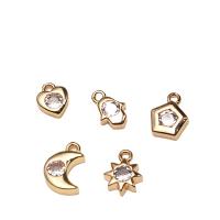 Cubic Zirconia Brass Pendants with Cubic Zirconia plated DIY nickel lead & cadmium free Sold By Lot