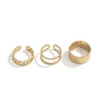 Cink Alloy Ring Set, Cink ötvözet, galvanizált, három darab & a nő & üreges, több színt a választás, nikkel, ólom és kadmium mentes, 17mm, 19mm, Méret:6.5-9, Által értékesített Set