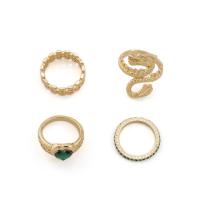 Zinc Alloy Ring Set plated 4 pieces & for woman & with rhinestone nickel lead & cadmium free 16mm 17mm Sold By Set