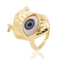 Brass Cuff Finger Ring with Plastic gold color plated Adjustable & for woman 22mm Sold By PC