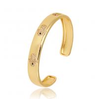 ottone braccialetto da polso, placcato color oro, Regolabile & Micro spianare cubic zirconia & per la donna, 60mm, Venduto da PC