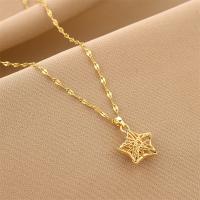 Titanium Steel Necklace, with 1.97inch extender chain, Star, Vacuum Ion Plating, fashion jewelry & for woman, golden, Length:Approx 17.72 Inch, Sold By PC