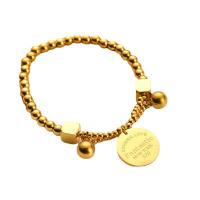 Titanium Steel Bracelet & Bangle, with 1.97inch extender chain, Vacuum Ion Plating, fashion jewelry & for woman, golden, Length:Approx 6.69 Inch, Sold By PC