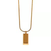 Titanstahl Halskette, mit Verlängerungskettchen von 1.97inch, Modeschmuck & für Frau, goldfarben, Länge:ca. 17.72 ZollInch, verkauft von PC