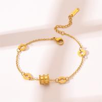 Bracelet d'acier titane, avec 1.97inch chaînes de rallonge, bijoux de mode & pour femme, doré, Longueur:Environ 6.69 pouce, Vendu par PC