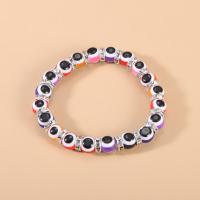 verre bracelet, avec résine & alliage de zinc, Placage, pour femme, plus de couleurs à choisir, Longueur:Environ 21 cm, Vendu par PC