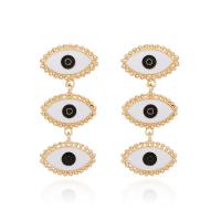 Zinc Alloy Drop Earrings zinc alloy post pin for woman & enamel mixed colors Sold By Pair