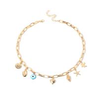 Zinc Alloy Jewelry Necklace zinc alloy lobster clasp for woman & enamel golden Length 47 cm Sold By PC