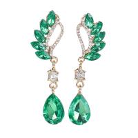 Rhinestone Earring Zinc Alloy zinc alloy post pin for woman & with rhinestone mixed colors 2-7cm Sold By Pair