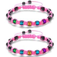 Polyester Bracelet, with Hematite, Unisex & anti-fatigue, more colors for choice, Length:Approx 21 cm, Sold By PC