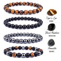 Gemstone Bracelets, Natural Stone, Unisex, more colors for choice, 8mm, Length:Approx 21 cm, Sold By PC