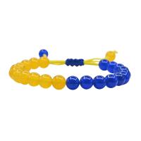 Bracelets de pierres précieuses, Pierre naturelle, avec cordon de polyester, unisexe, couleurs mélangées, 6-10mm, Longueur:Environ 21 cm, Vendu par PC