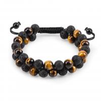 Gemstone Bracelets, Natural Stone, with Polyester, Unisex & anti-fatigue, more colors for choice, Length:Approx 21 cm, Sold By PC