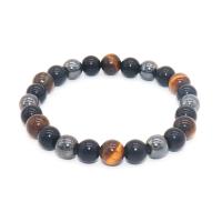 Gemstone Bracelets, Natural Stone, with Energy Stone & Polyester, Unisex, more colors for choice, Length:Approx 21 cm, Sold By PC