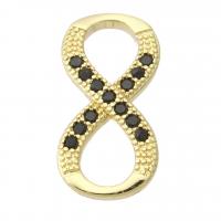 Cubic Zirconia Micro Pave Brass Connector gold color plated fashion jewelry & DIY & micro pave cubic zirconia golden Sold By Lot