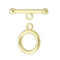 Brass Toggle Clasp, gold color plated, fashion jewelry & DIY, golden, 11*14*2mm,19*5*3mm, Hole:Approx 2mm, 10Sets/Lot, Sold By Lot