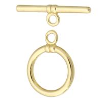 Brass Toggle Clasp gold color plated fashion jewelry & DIY golden 16*20.5*2mm 24*7*2mm Approx 2mm Sold By Lot