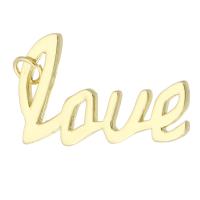Brass Jewelry Pendants, Alphabet Letter, gold color plated, fashion jewelry & DIY, golden, 27x17x2mm, Hole:Approx 2mm, 10PCs/Lot, Sold By Lot