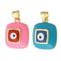Brass Jewelry Pendants, gold color plated, fashion jewelry & DIY & evil eye pattern & enamel, more colors for choice, 15x18x6mm, Hole:Approx 3mm, 10PCs/Lot, Sold By Lot