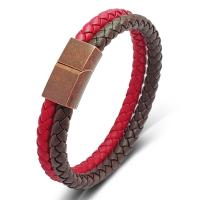 Bracelets cordon PU, Acier titane, avec cuir PU, bijoux de mode & normes différentes pour le choix & pour femme, 6x2mm, Vendu par PC