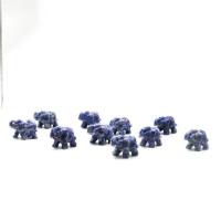 Blue Speckle Stone decorazione, Elefante, lucido, unisex, blu, 38mm, Venduto da PC